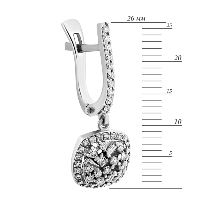 Золотые серьги-подвески с бриллиантами.Артикул UG52111512402 бр