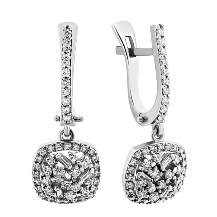 Золотые серьги-подвески с бриллиантами.Артикул UG52111512402 бр