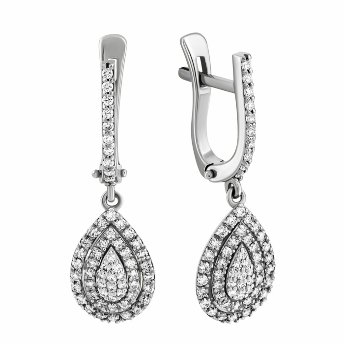 Золотые серьги-подвески с бриллиантами. Артикул UG52111512902 бр