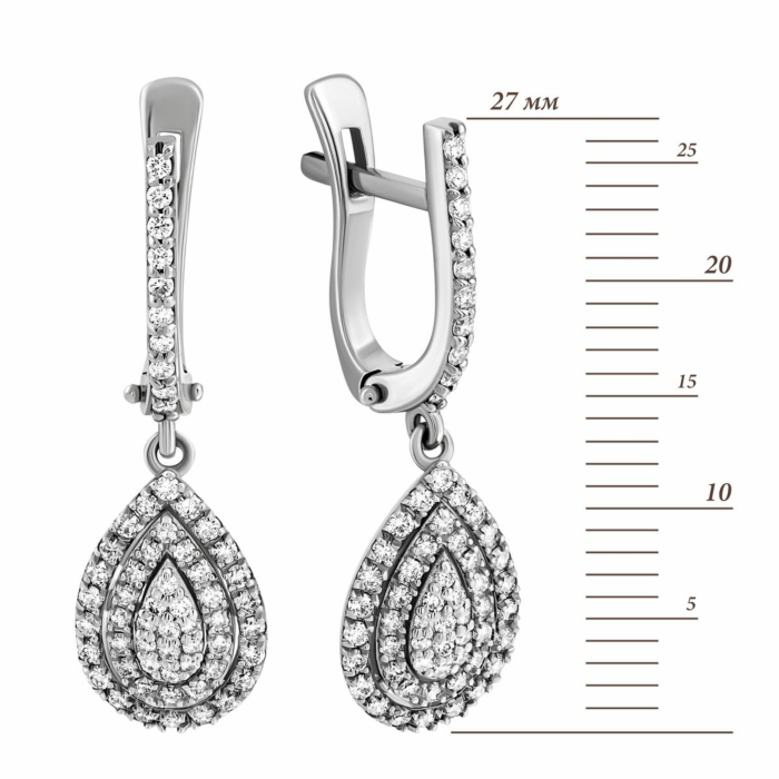 Золотые серьги-подвески с бриллиантами. Артикул UG52111512902 бр