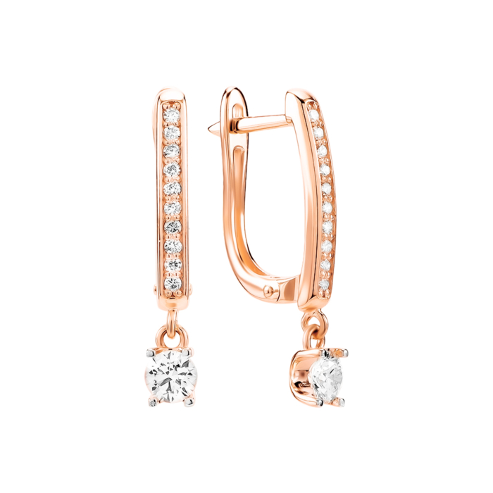 Золоті сережки-підвіски з діамантами. Артикул UG52192168201