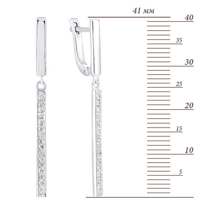 Золотые серьги-подвески с бриллиантами. Артикул UG522882/1