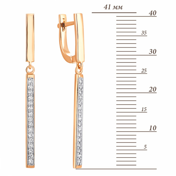Золотые серьги-подвески с бриллиантами. Артикул UG522882