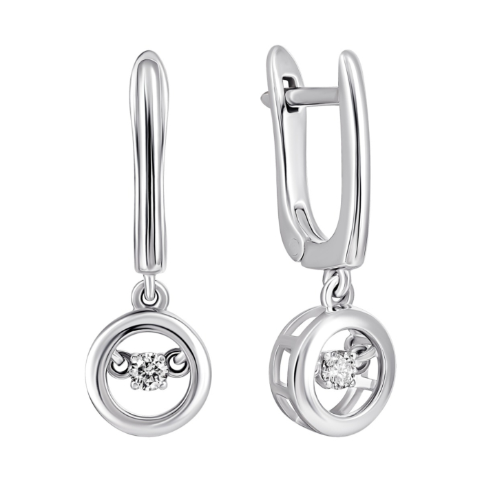 Золотые серьги-подвески с бриллиантами. Артикул UG522939/1