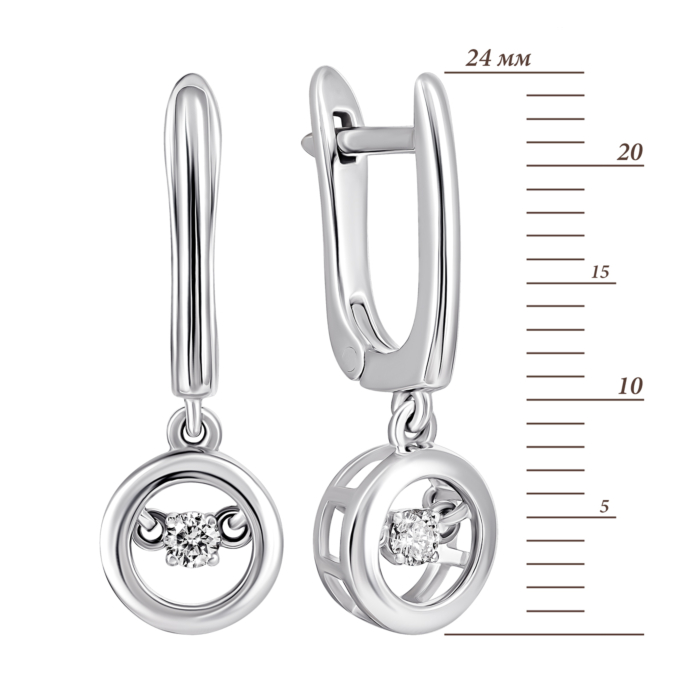 Золотые серьги-подвески с бриллиантами. Артикул UG522939/1