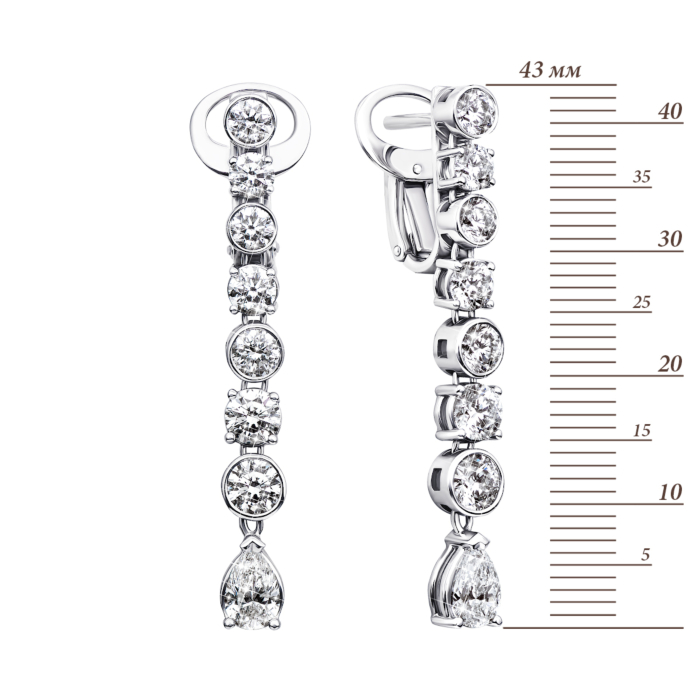 Золоті сережки-підвіски з діамантами (51809/04/1/8509)