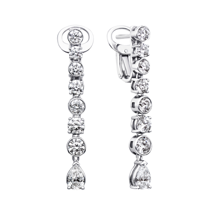 Золоті сережки-підвіски з діамантами (51809/04/1/8509)