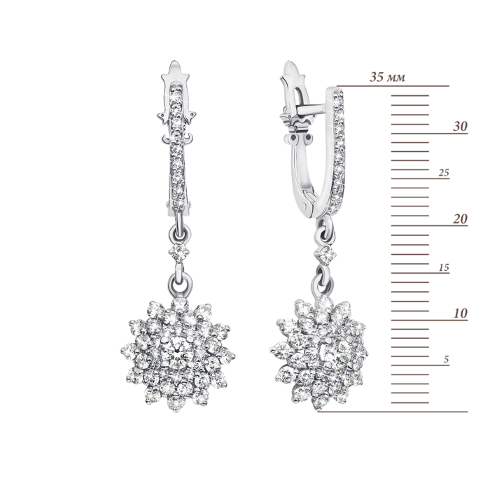 Золоті сережки-підвіски з діамантами (52722/02/1/8017)