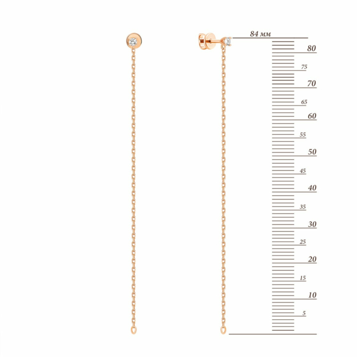 Золотые серьги-подвески с бриллиантами. Артикул UG5Сz7628G