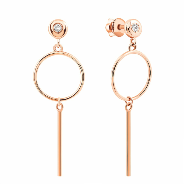 Золотые серьги-подвески с бриллиантами. Артикул UG5ЗК2008