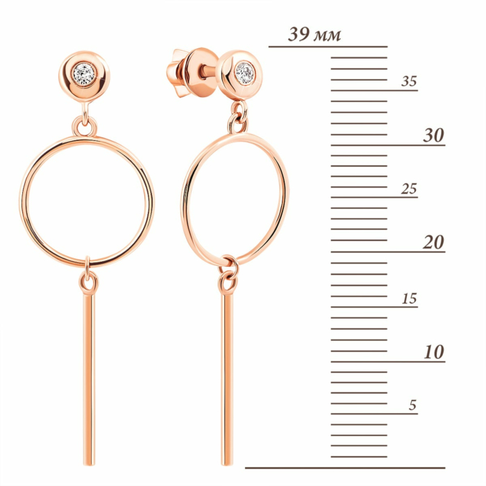 Золотые серьги-подвески с бриллиантами. Артикул UG5ЗК2008