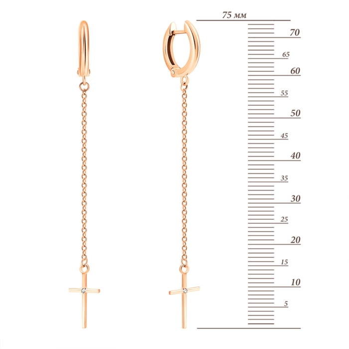 Золотые серьги-подвески с бриллиантами.Артикул UG5ЗК2011