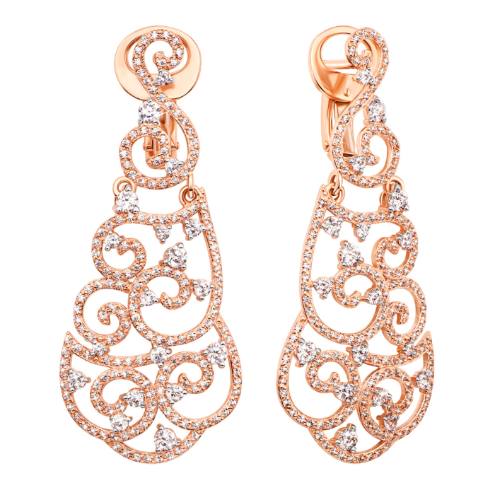 Золоті сережки-підвіски з фіанітами (21823/01/1/913)