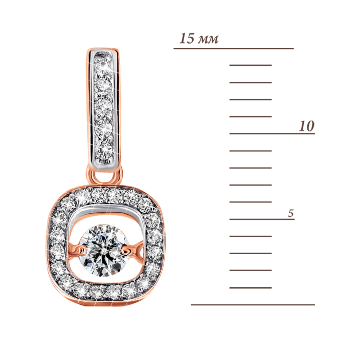 Золота підвіска з фіанітами. Артикул UG5700277-К Рр