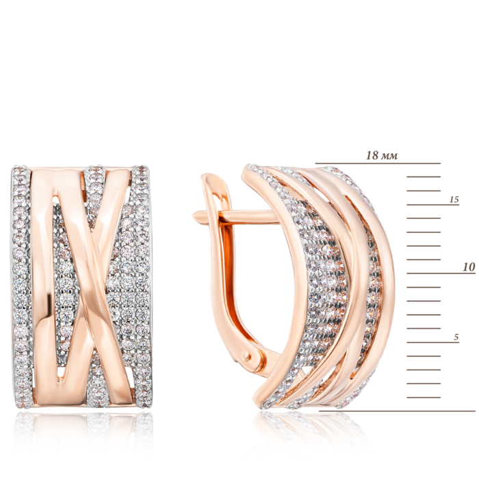 Золотые серьги с фианитами. Артикул 22630/01/1/1