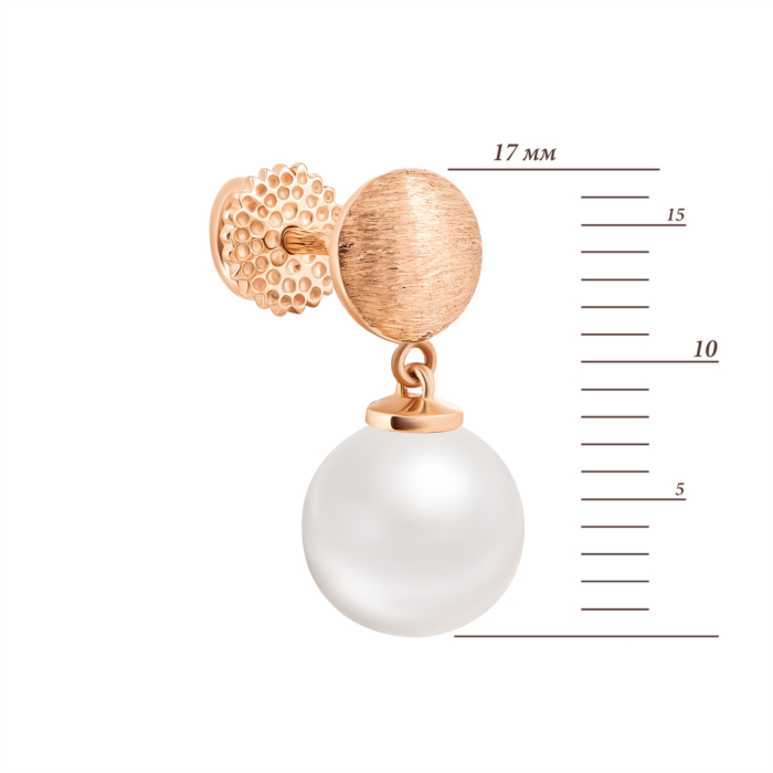 Золотые серьги-подвески с жемчугом. Артикул UG5с154