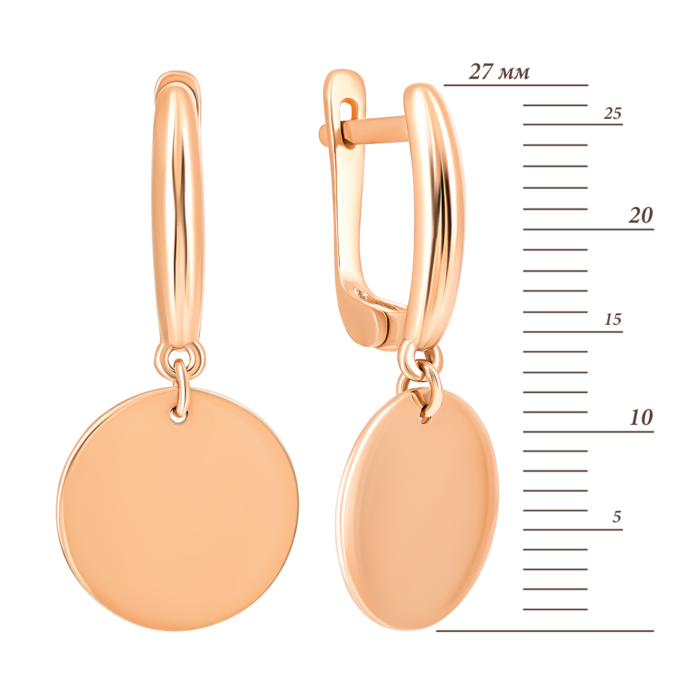 Золотые серьги-подвески. Артикул UG5с057