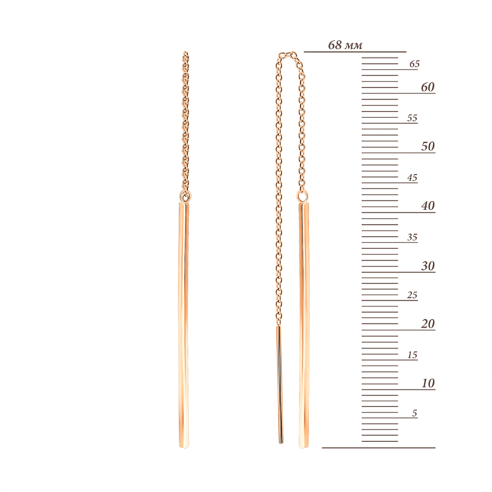 Золотые серьги-протяжки.Артикул UG52/30/024