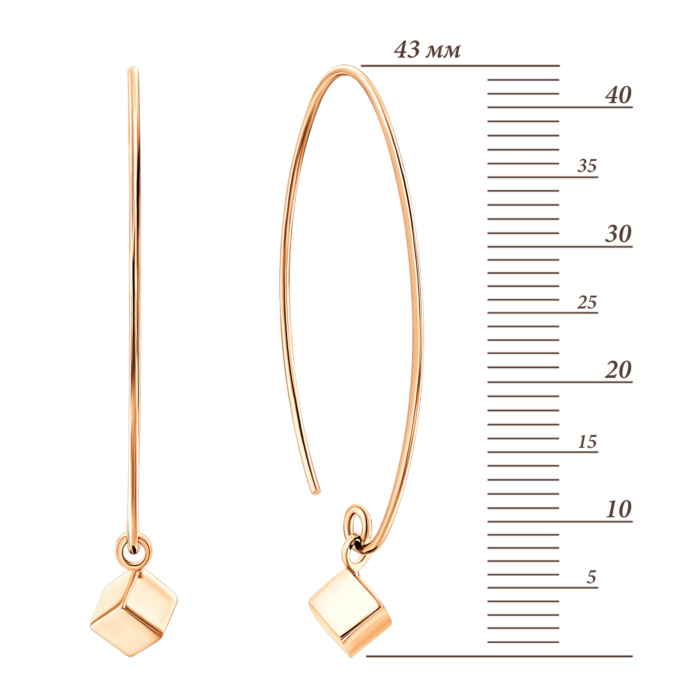 Золотые серьги-протяжки.Артикул UG52/30/030
