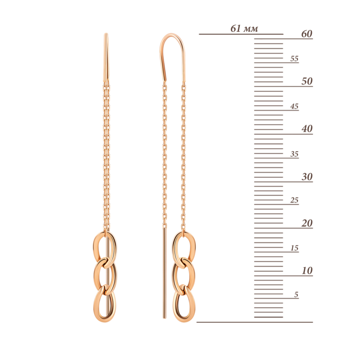 Золоті сережки-протяжки.Артикул UG52/30/031