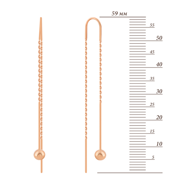 Золоті сережки-протяжки.Артикул UG52112016701