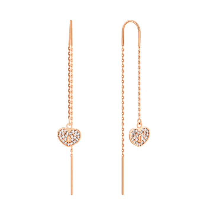 Золоті сережки-протяжки з фіанітами.Артикул UG52111016801