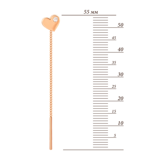 Золотые серьги-протяжки с фианитами.Артикул UG52111023501
