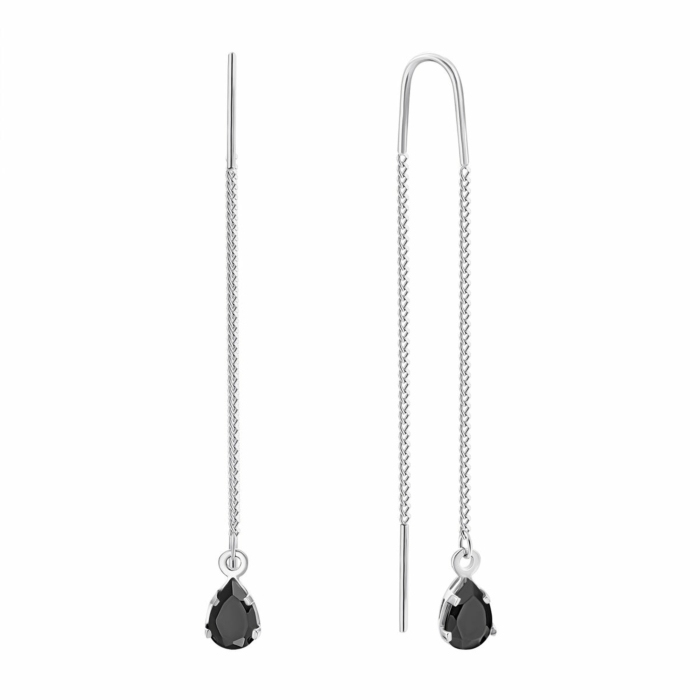 Золоті сережки-протяжки з фіанітами. Артикул UG5С0578/1z ч