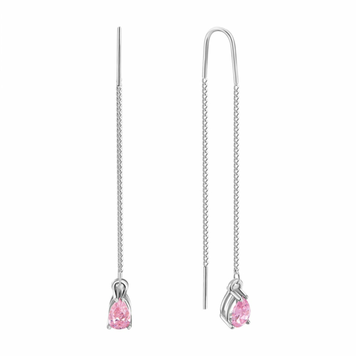 Золоті сережки-протяжки з фіанітами. Артикул UG5С0584/1z р