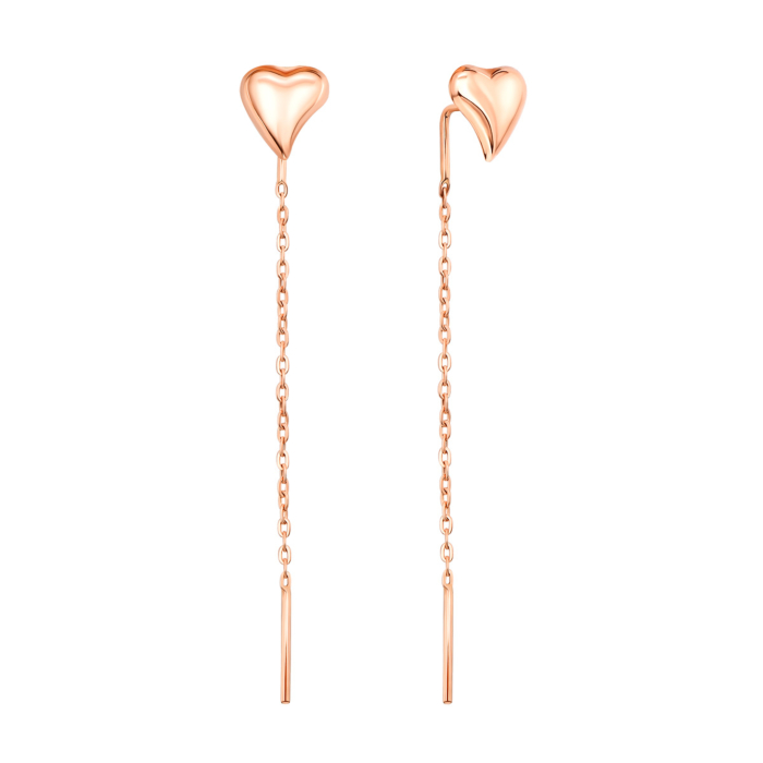 Золотые серьги-протяжки Сердце (02822)