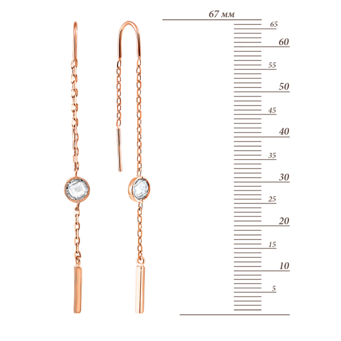 Золотые серьги-протяжки. Артикул UG5СПП255и