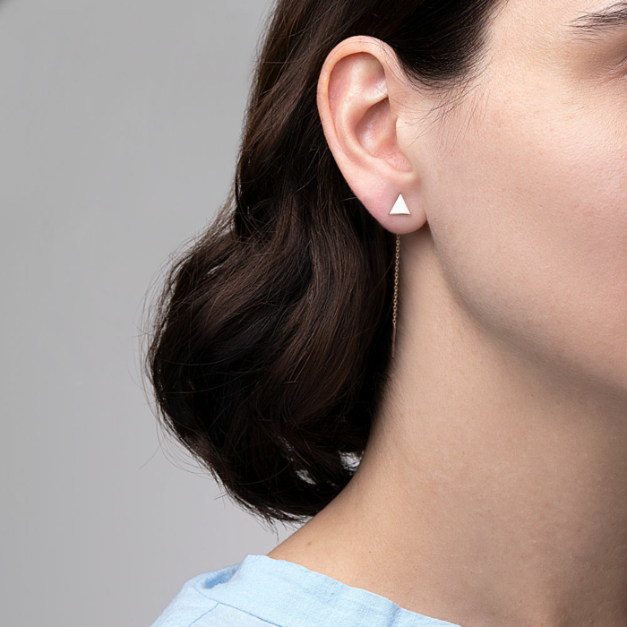 Золоті сережки-протяжки без вставки. Артикул 02802/01/0