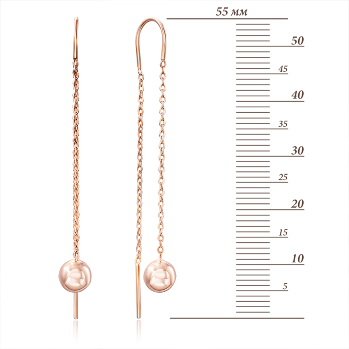 Золоті сережки-протяжки без вставки. Артикул 02988/01/0