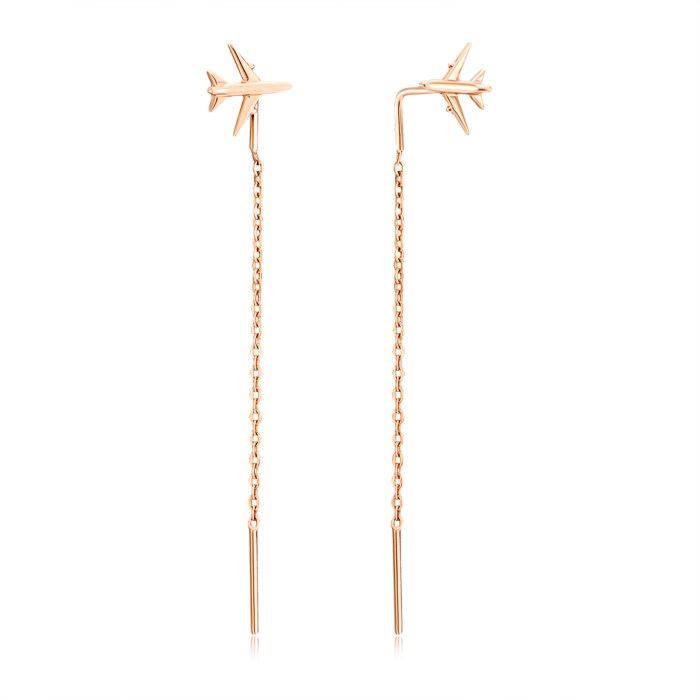 Золотые серьги-протяжки без вставки. Артикул 22650/01/0