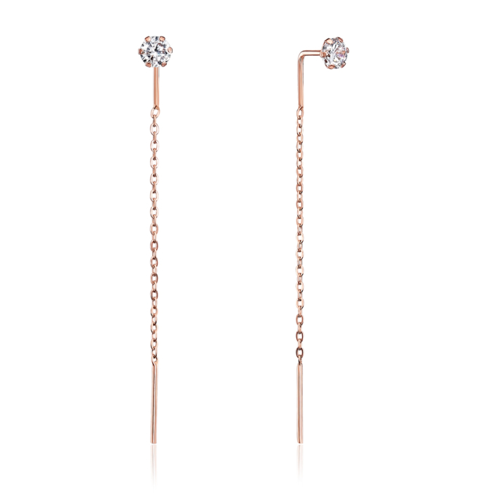 Золоті сережки-протяжки з фіанітами. Артикул 02821-1/01/0/29 (02821/б)
