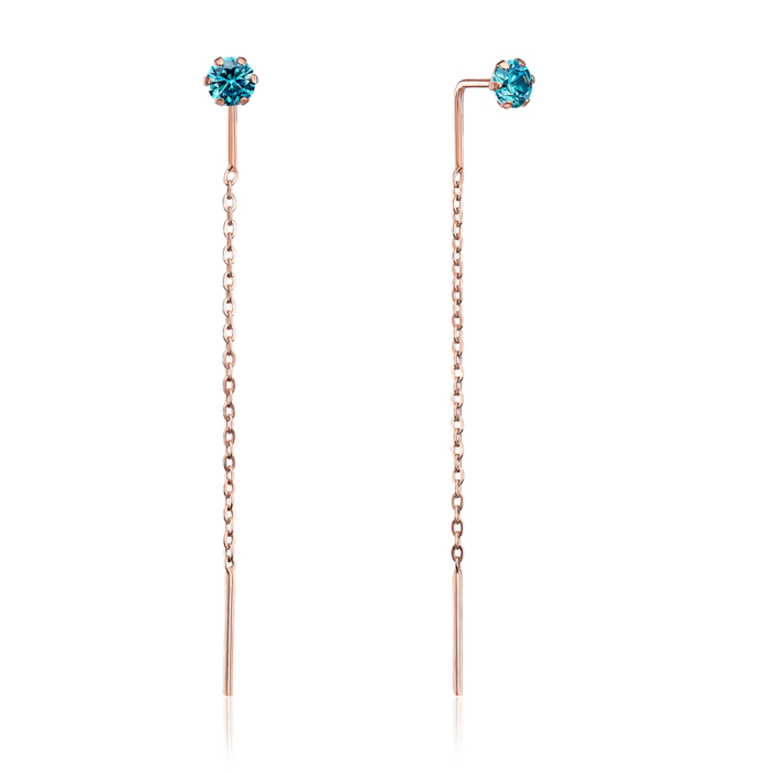 Золоті сережки-протяжки з фіанітом. Артикул 02821-2/01/0/1273 (02821/г)