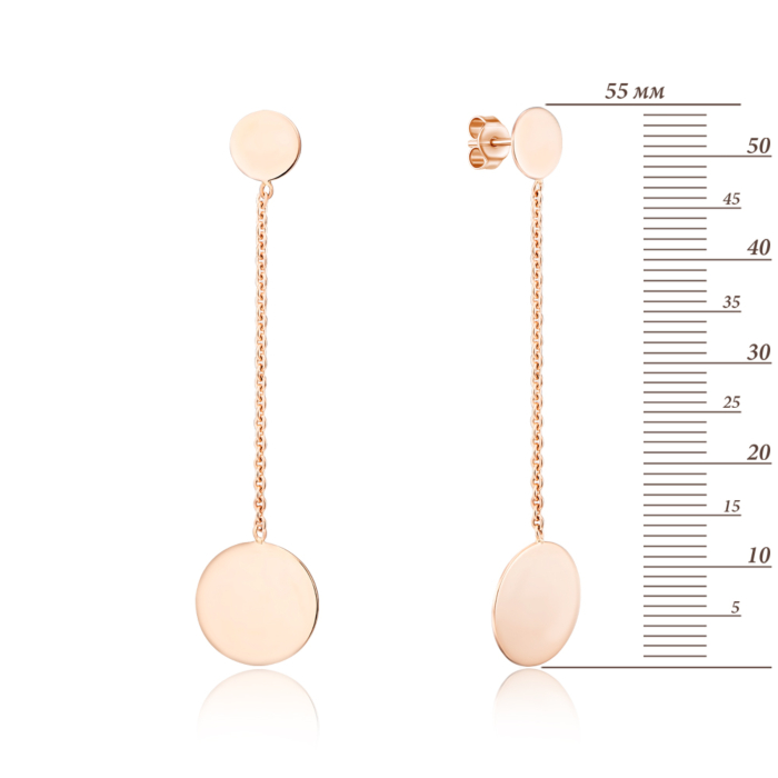 Золоті сережки-пусети без вставки. Артикул 02712/01/0