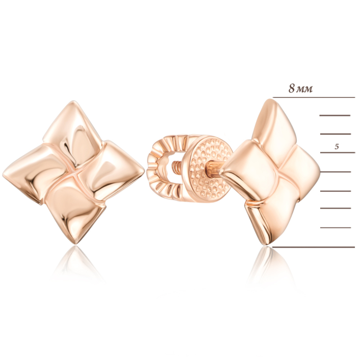 Золоті сережки-пусети без вставки. Артикул 22321/01/0