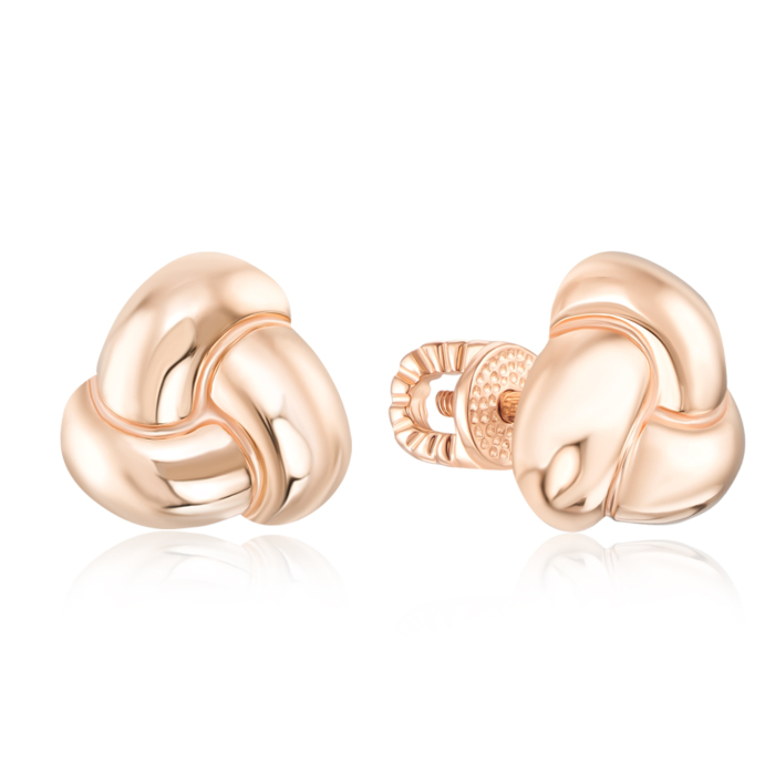 Золоті сережки-пусети без вставки. Артикул 22327/01/0