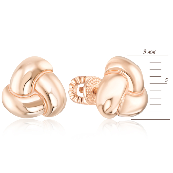 Золоті сережки-пусети без вставки. Артикул 22327/01/0