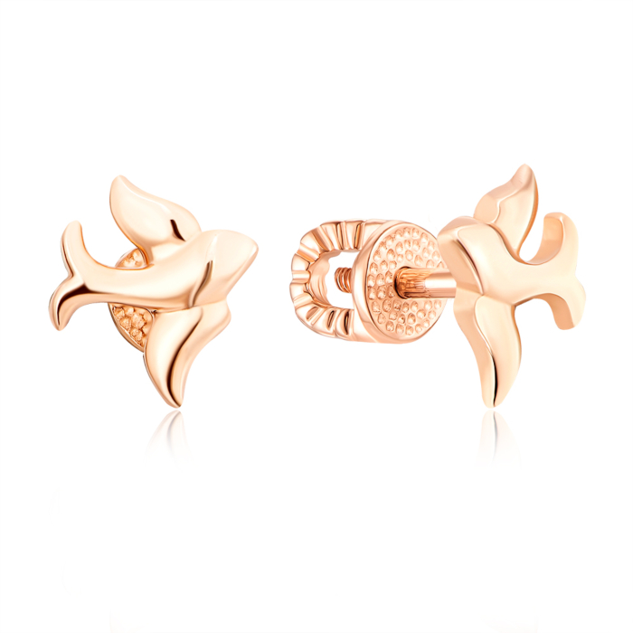 Золоті сережки-пусети без вставки. Артикул 22571/01/0