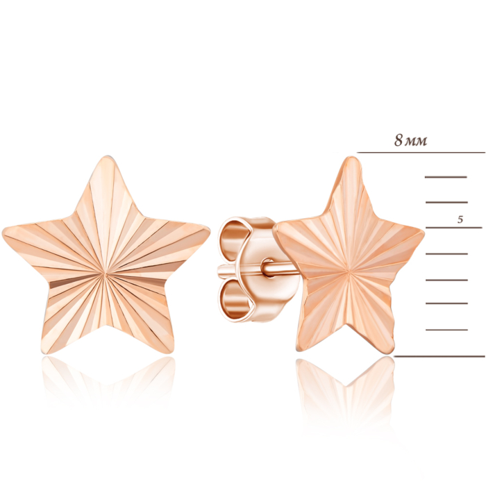 Золоті сережки-пусети з алмазною гранню. Артикул 02719-1/01/2