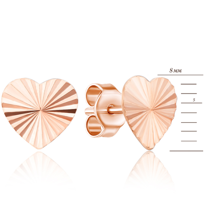 Золотые серьги-пуссеты с алмазной гранью. Артикул 02720-1/01/2