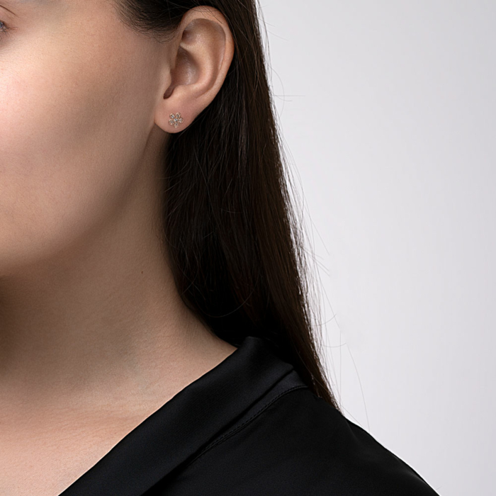 Золоті сережки-пусети з фіанітами. Артикул 21041-1/01/0/36