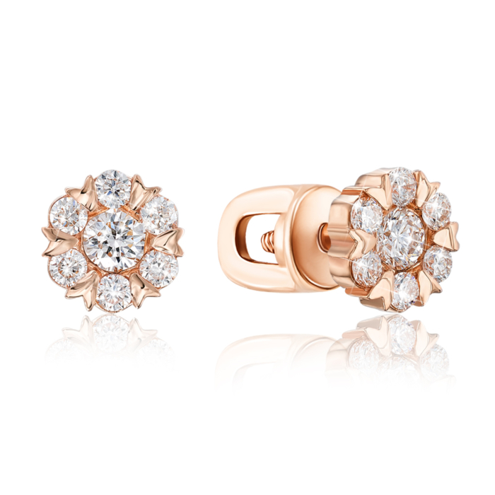 Золоті сережки-пусети з діамантами. Артикул 520016/01/0/8247