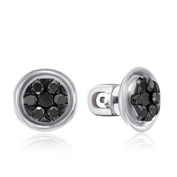 Золоті сережки-пусети з діамантами. Артикул 520111/02/1/10444