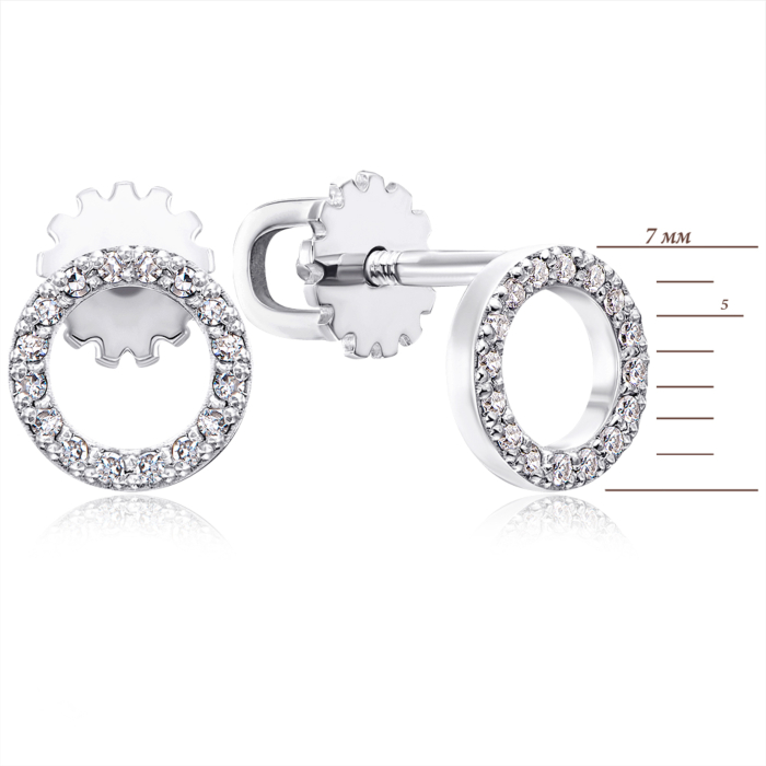 Золотые серьги-пуссеты с бриллиантами. Артикул 520120/02/1/8007