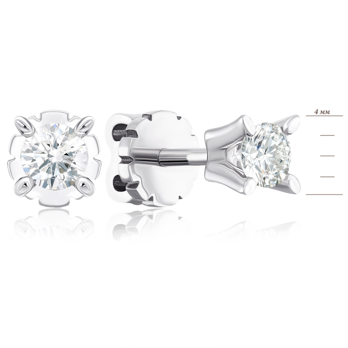 Золоті сережки-пусети з діамантами. Артикул 52826/02/1/9218