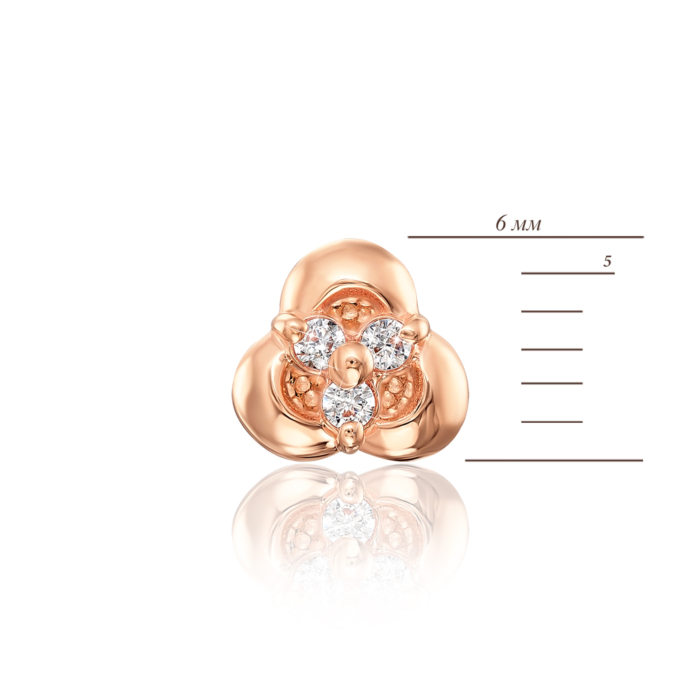 Золоті сережки-пусети з фіанітами. Артикул 22330/01/0/13