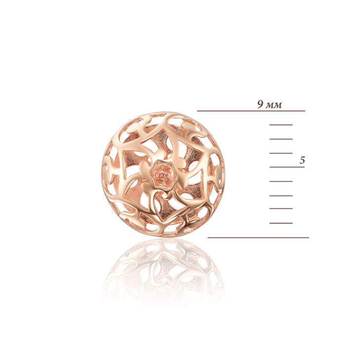 Золотые серьги-пуссеты «Шар ажурный» без вставки. Артикул 22324/01/0